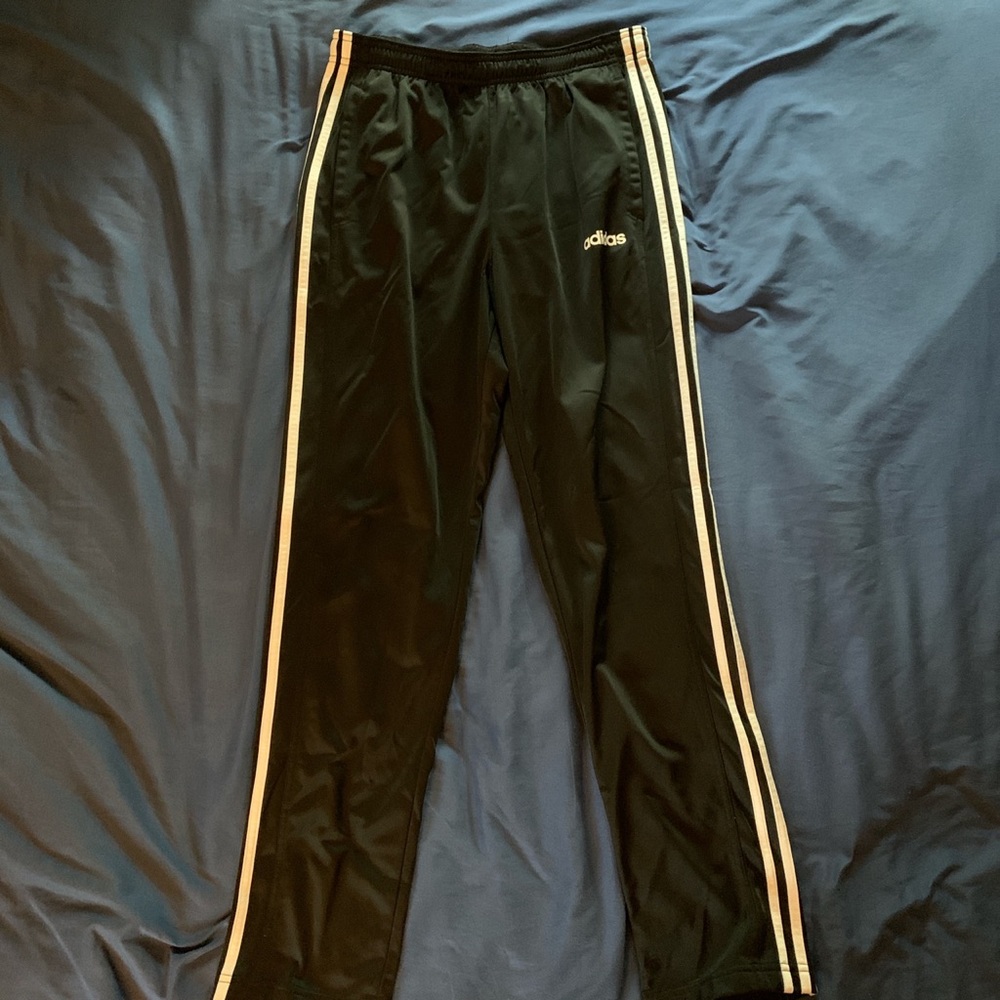 Black Adidas track pants